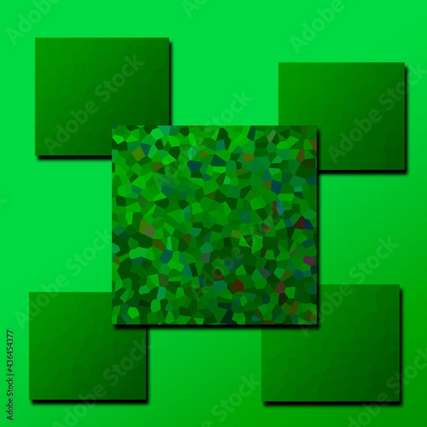 Obraz green vector background with squares