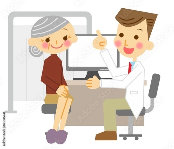 Fototapeta 診察　シニア女性　笑顔