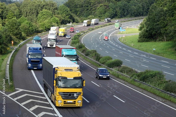 Obraz Ruch towarowy na autostradzie