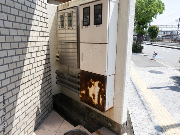 Obraz 【電気メーター】街中にある建物劣化箇所