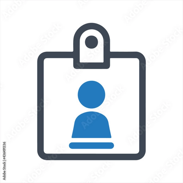 Fototapeta Employee identity card icon, vector and glyph