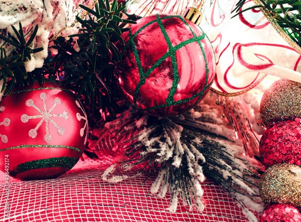 Obraz Bright Christmas Ornaments Under the Tree