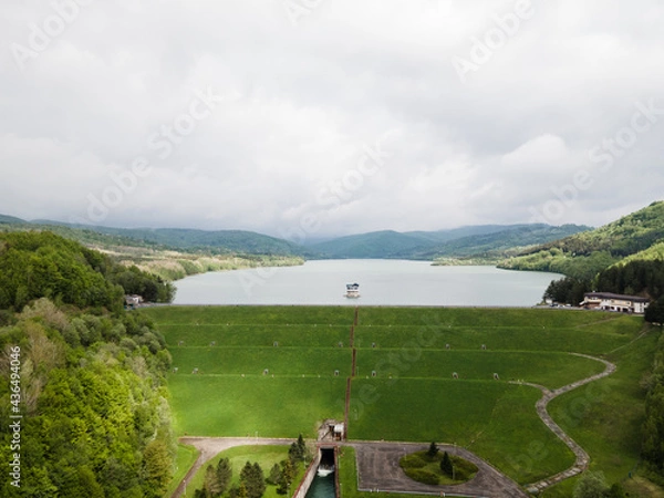 Obraz Aerial view of Starina reservoir in Slovakia