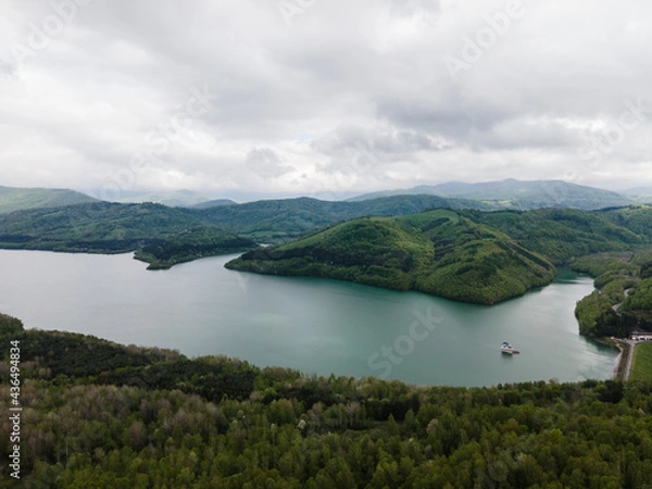 Obraz Aerial view of Starina reservoir in Slovakia
