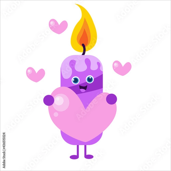Obraz cute candles character vector template design illustration