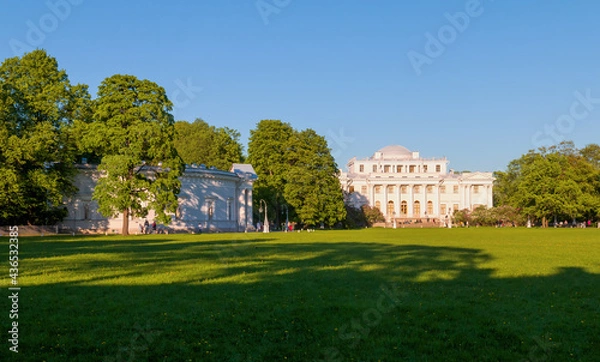 Fototapeta View of Elagin Island and the palace.
