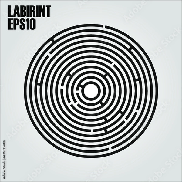 Obraz Round labyrinth on a white background