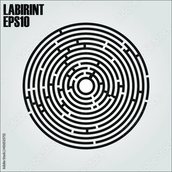 Fototapeta Round labyrinth on a white background