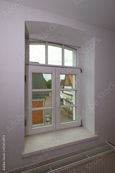 Obraz Altes Fenster mit Ausblick