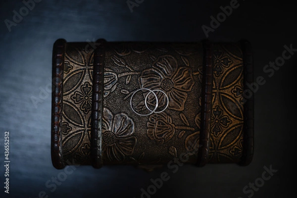 Obraz leather cover with rings