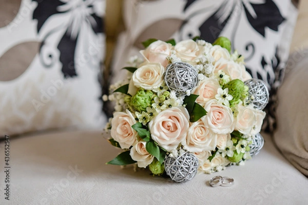 Obraz wedding bouquet on the table