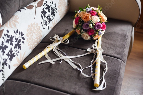 Obraz wedding bouquet on the table