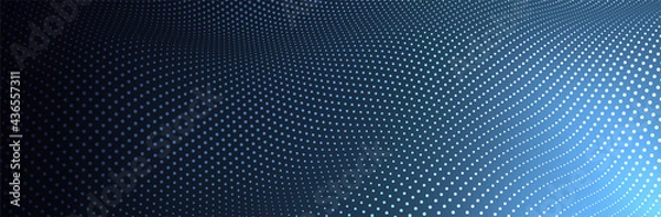 Obraz Abstract Dots. Blue 3d surface. Dot pattern background. Vector illustration