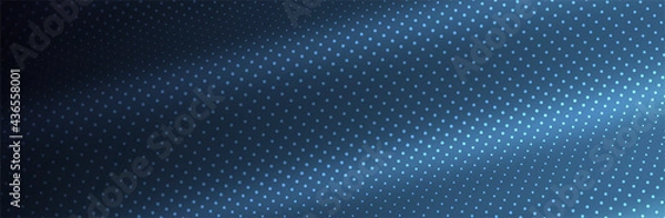 Fototapeta Abstract Dots. Blue 3d surface. Dot pattern background. Vector illustration