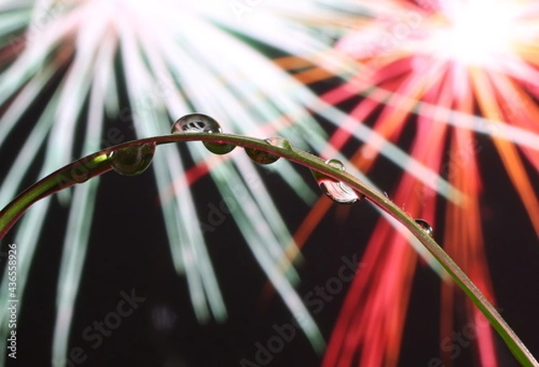 Obraz Water Droplets and Fireworks