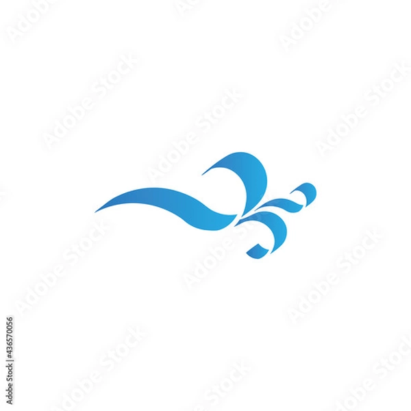 Fototapeta Water Wave Logo Template. vector icon illustration