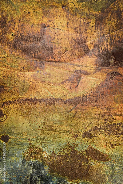 Fototapeta Grunge rusted metal texture. Rusty corrosion and oxidized background. Worn metallic iron panel. Vertical
