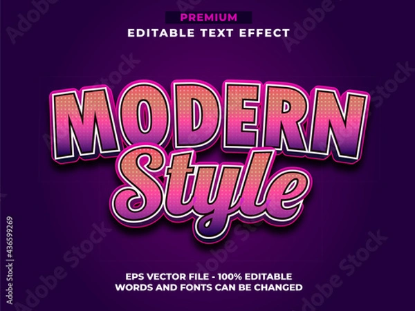 Obraz 3d Modern Purple Editable Text Effect Style