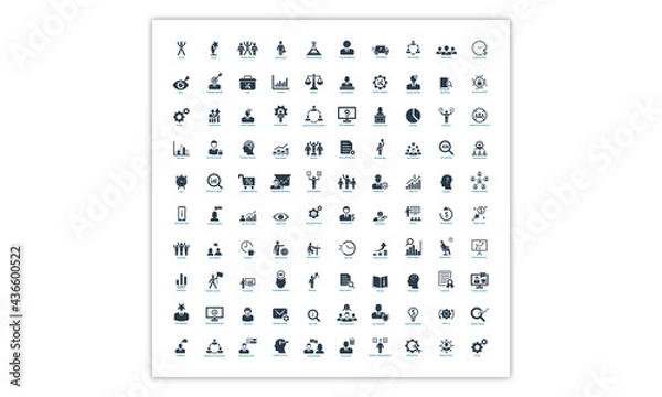 Obraz Business and marketing icons set. Flat vector art simple isolated.