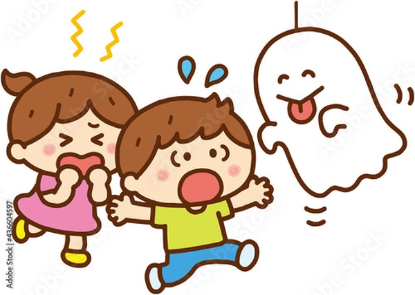 Fototapeta おばけに驚く子どもたち
