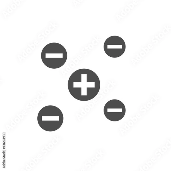 Fototapeta Positive and negative ion vector icon