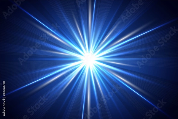 Fototapeta 青い放射状背景　Radial abstract ray background