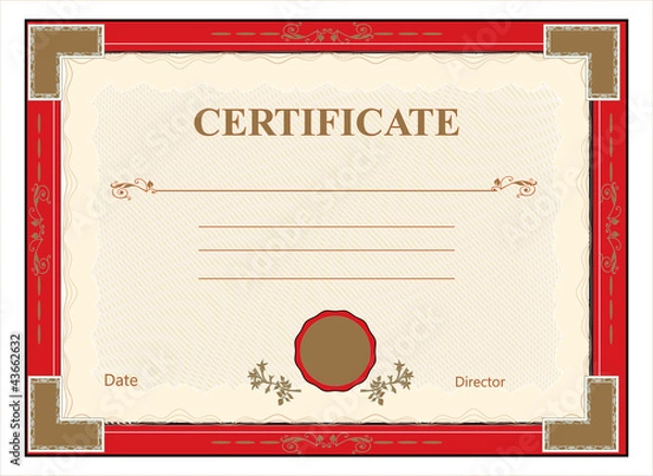 Obraz certificate, diploma for print vector