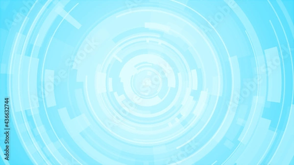 Fototapeta Circle white blue bright technology Hi-tech background. Abstract graphic digital future concept design.