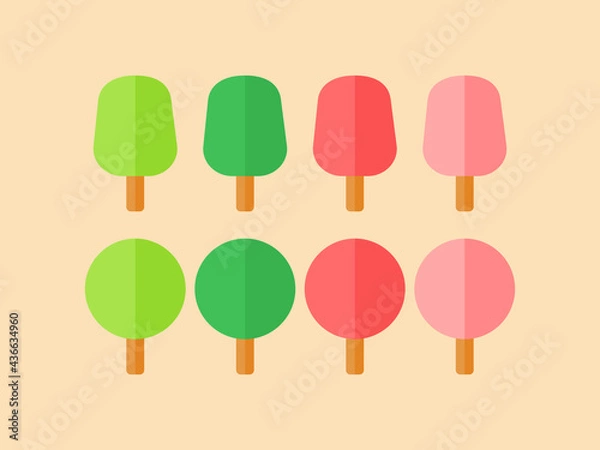 Fototapeta Simple Spring Color Trees Icon Set