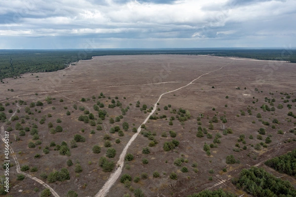 Obraz Luftbildaufnahme Lieberose Heide und Lieberose Wüste