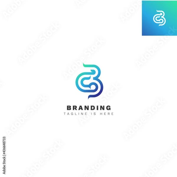 Fototapeta Modern logo Letter CB, monogram icon intial C and B.