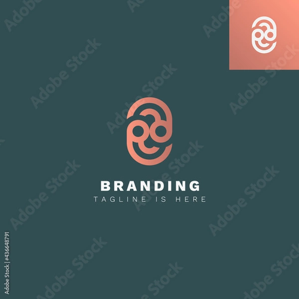 Obraz Double R logo, Simple and modern Initial R reflection.