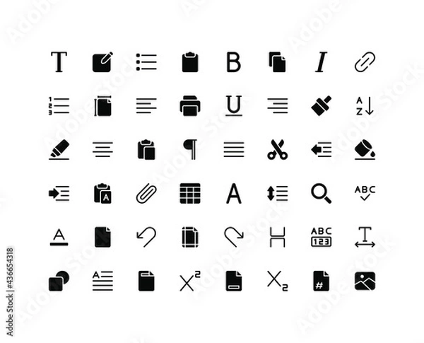 Fototapeta Text Editor Glyph Icon Set