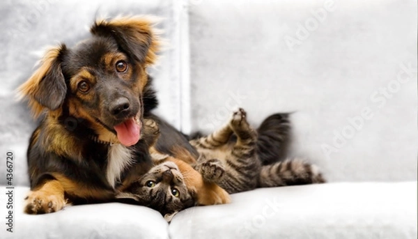 Obraz Szczeniak i kotek