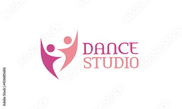 Fototapeta Abstract dance logo design template