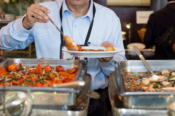 Fototapeta Breakfast buffet For the party or Conference in the hotel.
