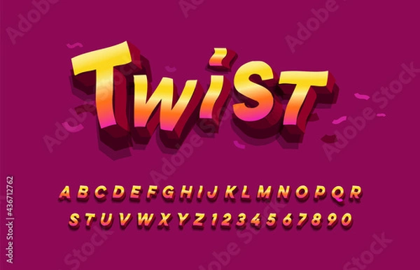 Fototapeta modern 3d colorful alphabet uppercase and lowercase