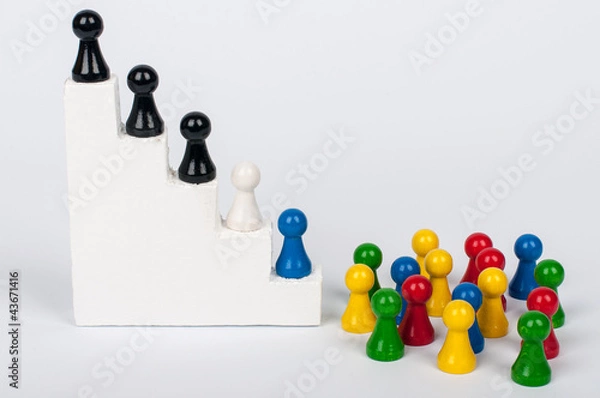 Obraz Karriereleiter mit Anstehen