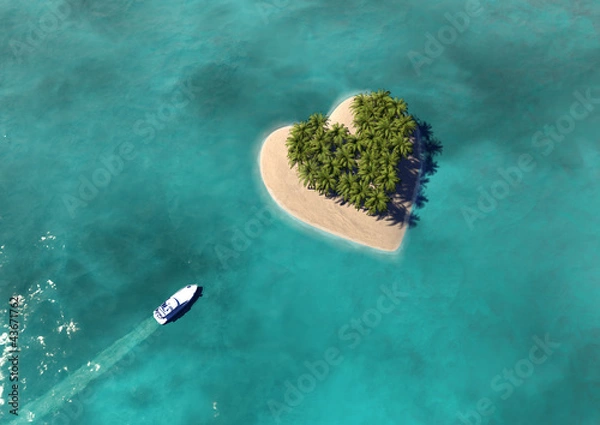Obraz Heart Shaped Paradise Island