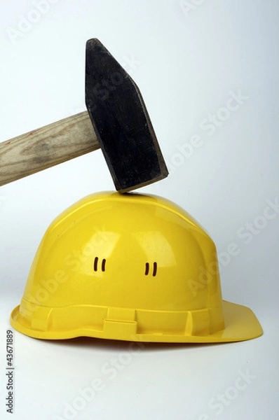 Obraz Hammer auf Helm