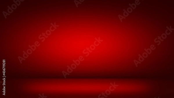 Fototapeta Red background abstract gradient spotlight room texture background. Studio backdrop wallpaper light room wall color red and empty space.