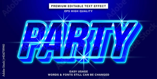 Obraz editable text effect style party