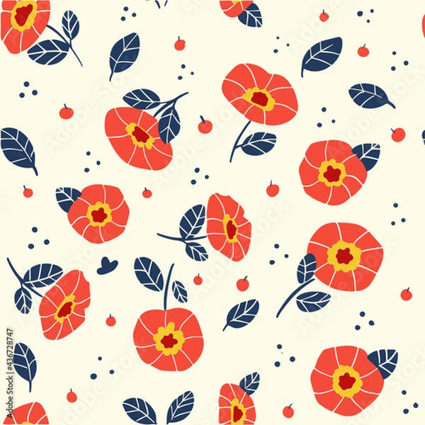 Obraz Calm Beautiful Blooming Flower Doodle Pattern