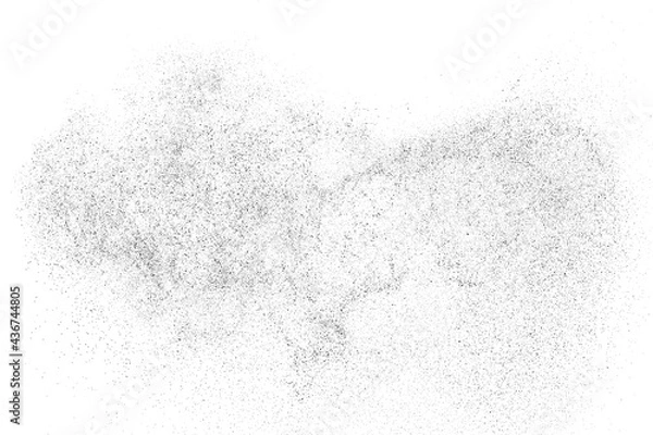 Obraz Distressed black texture. Dark grainy texture on white background. Dust overlay textured. Grain noise particles. Rusted white effect. Grunge design elements. Vector illustration, EPS 10.