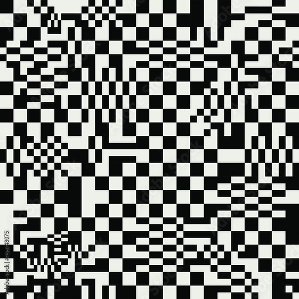 Obraz Glitch checkered pattern. Seamless vector