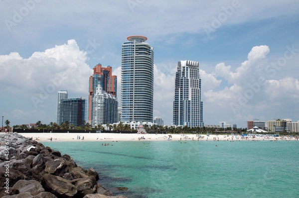 Obraz View of South Beach from Jetty
