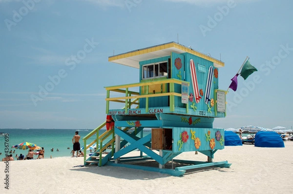 Obraz Blue Art Deco Lifeguard Tower in South Beach