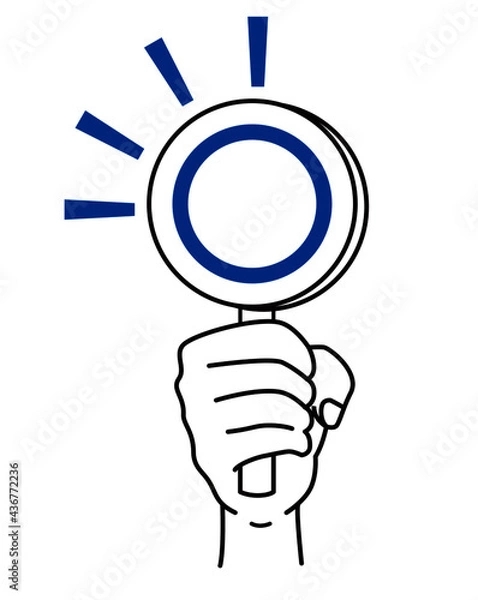 Fototapeta 正解のサインを手に持つイラスト