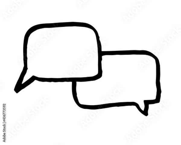 Obraz hand drawn double speech bubbles