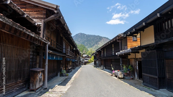 Obraz 妻籠宿 古い町並み Tsumagojuku